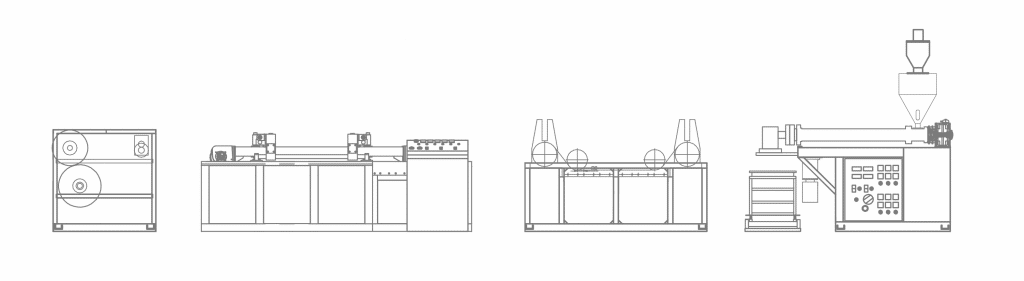 Stretched Square Package Net Machine Line