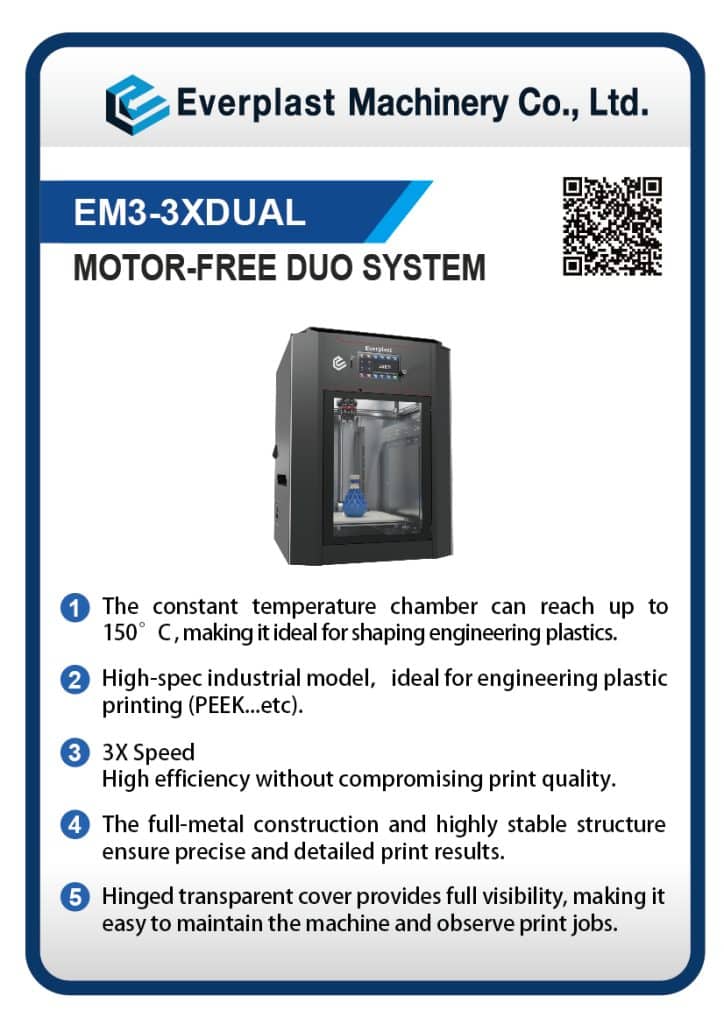 EM3-3XDUAL High-Temperature Engineering Plastic 3D Printer