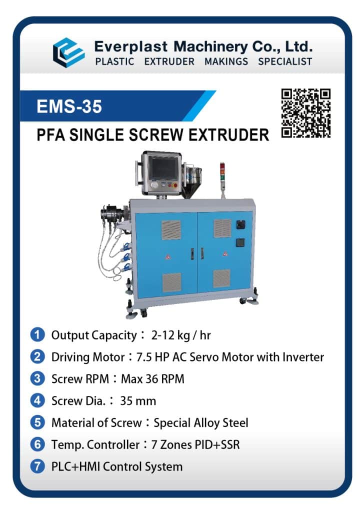 EMS-35 PFA SINGLE SCREW EXTRUDER